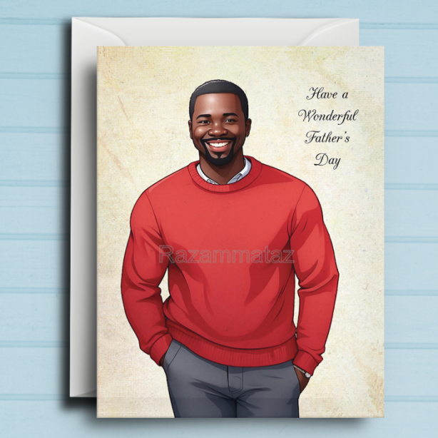 Black Father's Day Card J